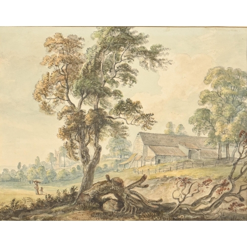 953 - Paul Sandby RA (1731-1809) - View of Charlton, near Woolwich, watercolour, 23 x 29.5cmProvenance: Co... 