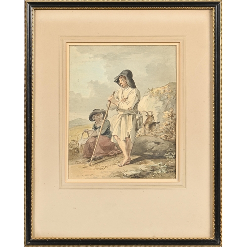 954 - Paul Sandby RA (1731-1809) - A Welsh Goatherd, watercolour, 28.5 x 23cmProvenance: Collection of Col... 