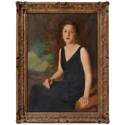 958 - Alexander Horace Kirk (1871-1950) - Portrait of Ethel, Lady Sykes, nee Liddell (1912-2006), three qu... 