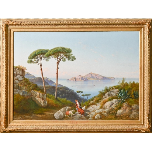 961 - Italian School, 19th century- The Island of Capri from Termini, indistinctly signed E Spi…, oil on c... 