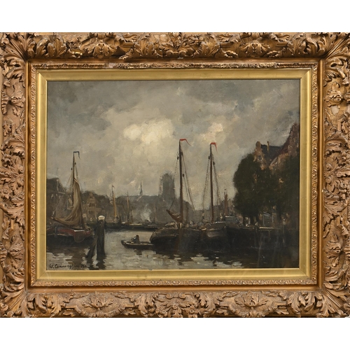 963 - William Cunningham Hector (1875-1929) - Fishing Boats in Port, signed, oil on canvas, 56 x 76cm... 