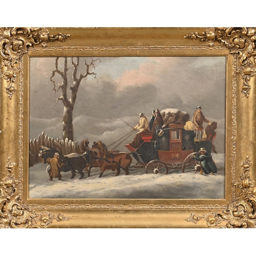 966 - Attributed to H F Jones, c1870, after Charles Cooper Henderson - The Exeter Royal Mail Coach in the ... 