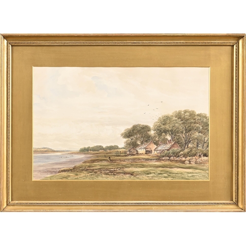 972 - James Orrock - On the River Witham, signed with initials, dated 1896 and inscribed, watercolour, 32.... 