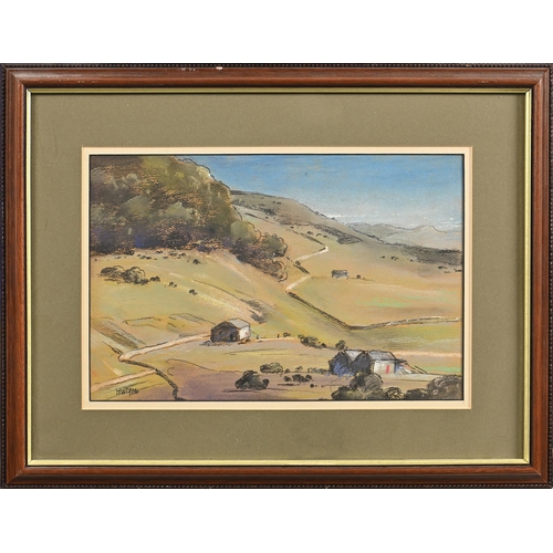 987 - Edward Loxton Knight RBA, RI (1905-1993) - The Yorkshire Dales, signed, pastel on coloured board, 19... 