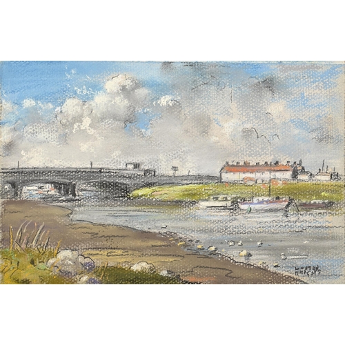 989 - Edward Loxton Knight RBA, RI (1905-1993) - Cottages and a Railway Bridge on the South Coast of Engla... 