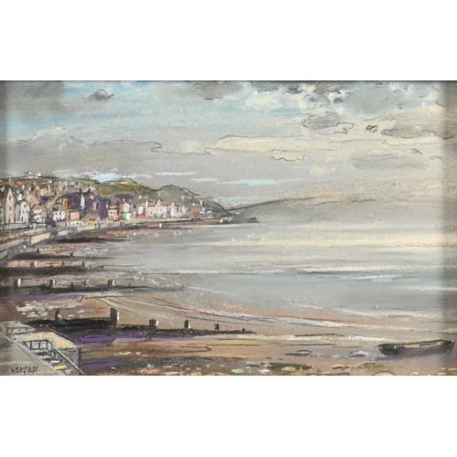 996 - Edward Loxton Knight RBA, RI (1905-1993) - Lyme Regis, signed, mixed media on board, 18.5 x 28.5cm... 