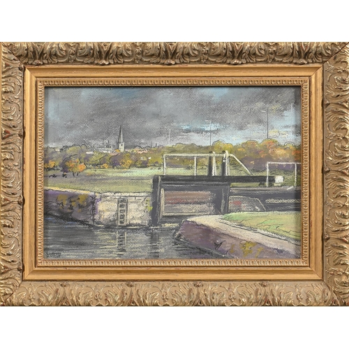 997 - Edward Loxton Knight RBA, RI (1905-1993) - Trent Lock, signed, mixed media on board, 19.5 x 29cm... 