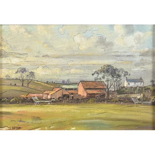 998 - Edward Loxton Knight RBA, RI (1905-1993) - Farm Buildings, signed, pastel on board, 19 x 29cm... 