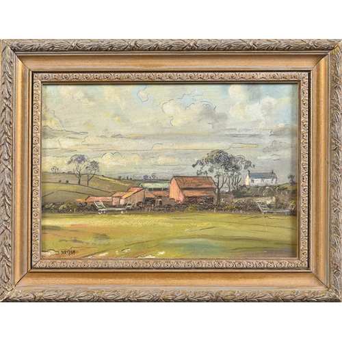 998 - Edward Loxton Knight RBA, RI (1905-1993) - Farm Buildings, signed, pastel on board, 19 x 29cm... 