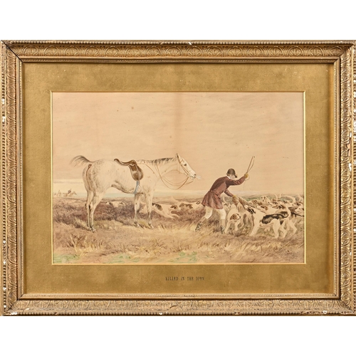 1000 - A pair of Victorian hunting prints, hand coloured, 30 x 45cm