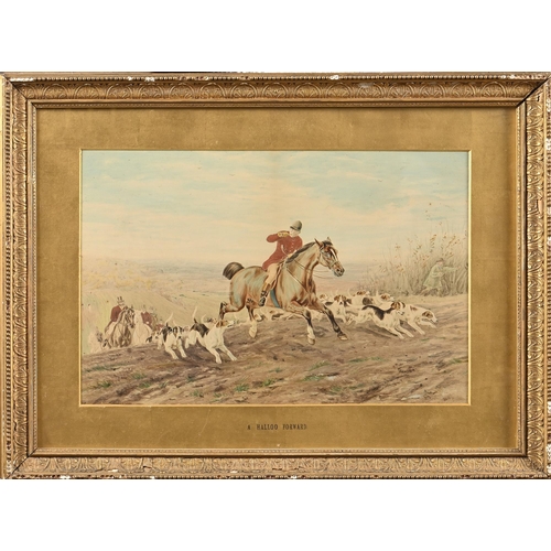 1000 - A pair of Victorian hunting prints, hand coloured, 30 x 45cm