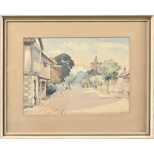 1013 - Emerson Harold Groom (1891-1983) - Landscape; Village Scene, a pair, both signed, watercolour, 27 x ... 