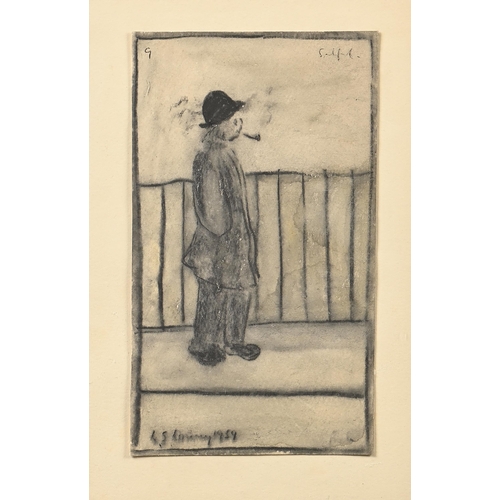 1017 - Manner of L.S. Lowry - Study of a Figure, bears signature, inscribed Salford, numbered 9, and dated ... 