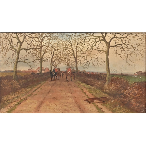 1020 - Sylvester Martin (1839-1912) - Prospect Road, Sharman's Cross, Solihull; another fox hunting scene, ... 