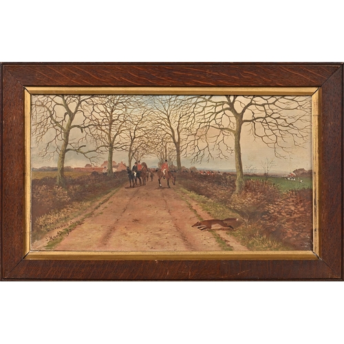 1020 - Sylvester Martin (1839-1912) - Prospect Road, Sharman's Cross, Solihull; another fox hunting scene, ... 