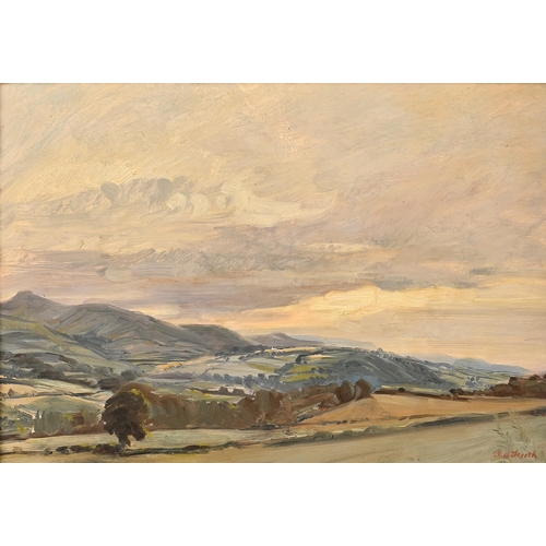 1028 - Hubert Andrew Freeth RA (1912-1986) - Landscape at Dusk, signed, oil on board, 41 x 59cm... 