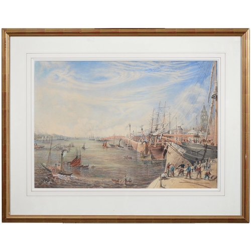 1041 - J Chater (1867) - Liverpool Docks and The River Mersey, a pair, both signed, dated and inscribed Liv... 