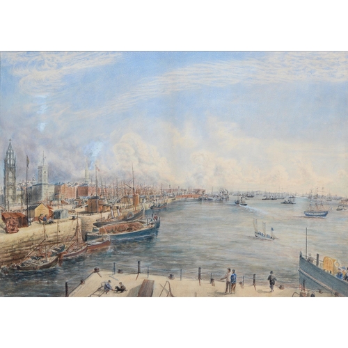 1041 - J Chater (1867) - Liverpool Docks and The River Mersey, a pair, both signed, dated and inscribed Liv... 