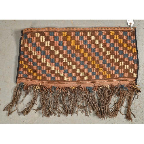 1078 - An antique quchan Kurdish torba bagface rug, 71 x 54cm