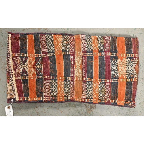 1081 - An unusual baluch Balist cushion cover or sleeping care bag, 30 x 57cm