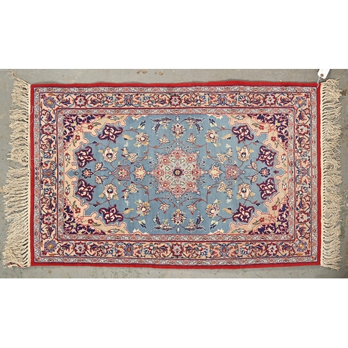 1082 - A fine Isfahan kurk wool on silk foundations rug, 108 x 70cm