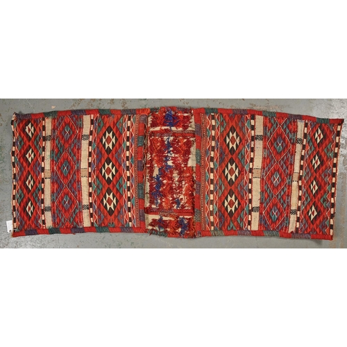 1086 - A large Qashqai tribal horse saddle bag, 194 x 72cm