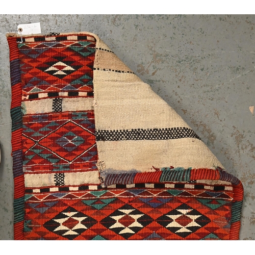 1086 - A large Qashqai tribal horse saddle bag, 194 x 72cm