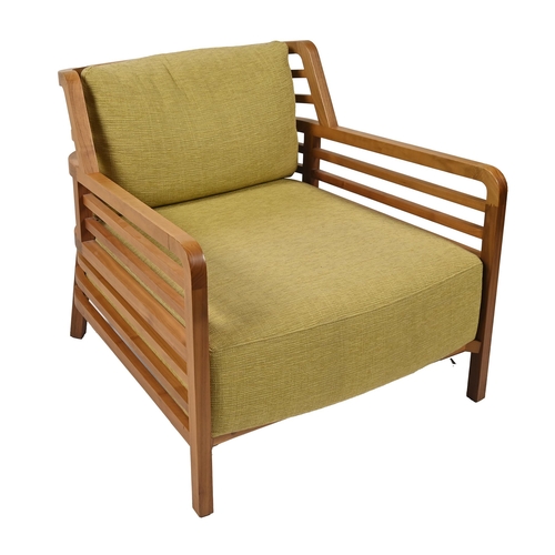 1167 - A Ligne Roset flax walnut upholstered armchair, seat height 35cm, overall width 77cm... 