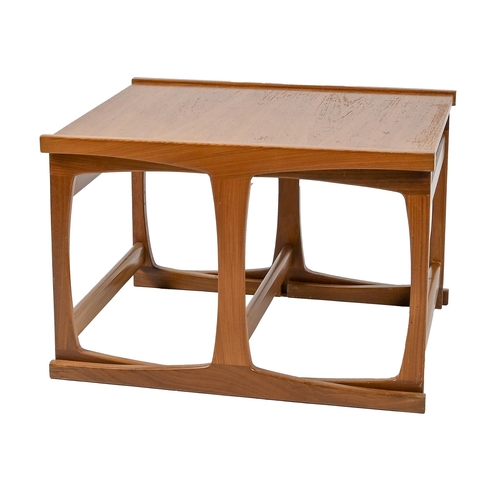 1168 - A teak nest of tables, c1970, 44cm h; 64 x 56cm and smaller