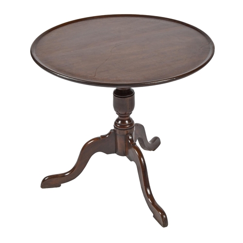 1223 - A mahogany tripod table, with dished top, 54cm h; 60cm diam