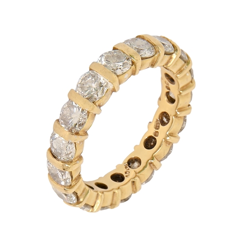 15 - A diamond eternity ring, in 18ct gold, London 1996, 6.4g, size OProvenance: Property of a lady of ti... 