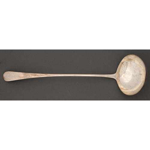 251 - A Scottish George III silver soup ladle, Old English pattern, by Alexander Zeigler, Edinburgh 1800, ... 