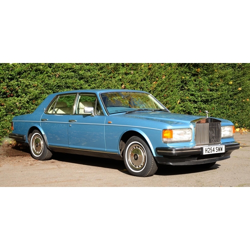 550 - Motor Car. 1990 Rolls Royce Silver Spirit, automatic, 4 door saloon in Rhapsody metallic blue, regis... 