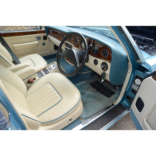 550 - Motor Car. 1990 Rolls Royce Silver Spirit, automatic, 4 door saloon in Rhapsody metallic blue, regis... 