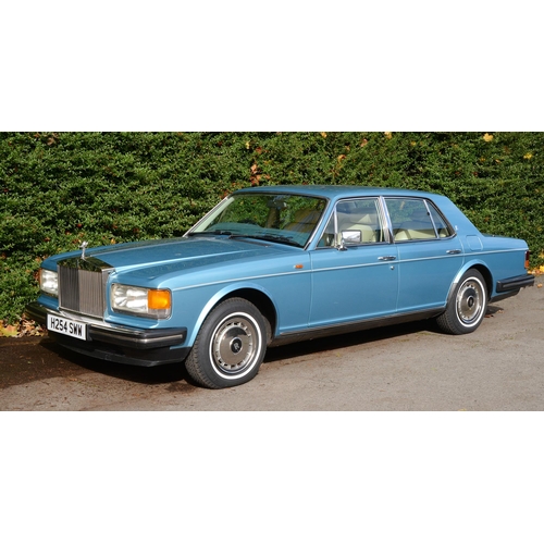 550 - Motor Car. 1990 Rolls Royce Silver Spirit, automatic, 4 door saloon in Rhapsody metallic blue, regis... 