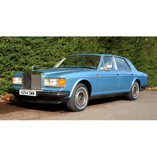 550 - Motor Car. 1990 Rolls Royce Silver Spirit, automatic, 4 door saloon in Rhapsody metallic blue, regis... 