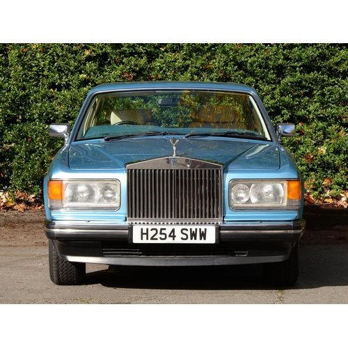 550 - Motor Car. 1990 Rolls Royce Silver Spirit, automatic, 4 door saloon in Rhapsody metallic blue, regis... 