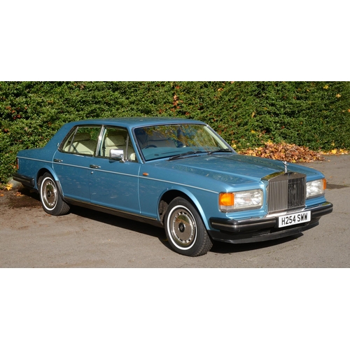 550 - Motor Car. 1990 Rolls Royce Silver Spirit, automatic, 4 door saloon in Rhapsody metallic blue, regis... 