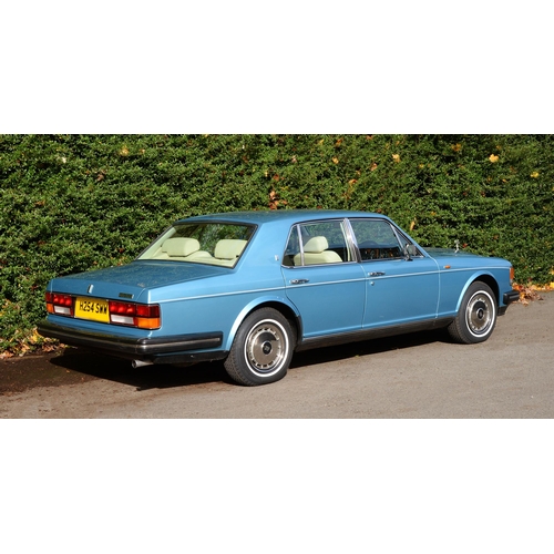 550 - Motor Car. 1990 Rolls Royce Silver Spirit, automatic, 4 door saloon in Rhapsody metallic blue, regis... 