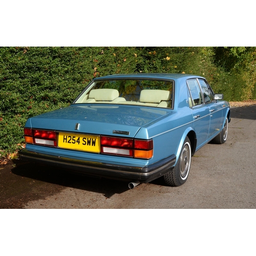 550 - Motor Car. 1990 Rolls Royce Silver Spirit, automatic, 4 door saloon in Rhapsody metallic blue, regis... 