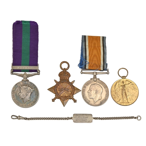 564 - WWI group of three, 1914-15 Star, British War Medal and Victory Medal, SS 14681 Pte J Power A S C, G... 