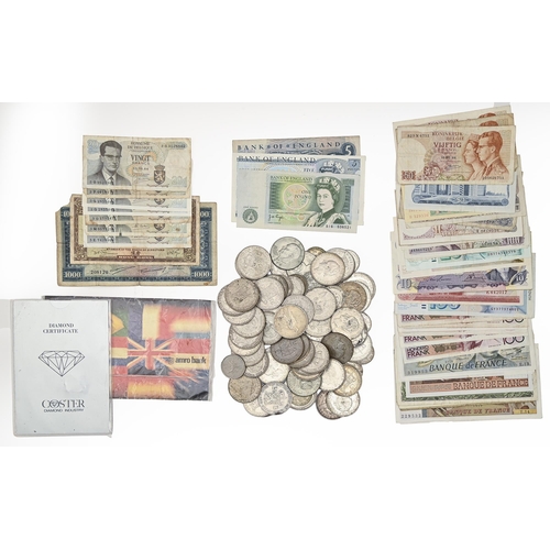 578 - Silver coins. Netherlands One and 2 ½ G, United States of America Dollar 1896 and 1922, several cont... 