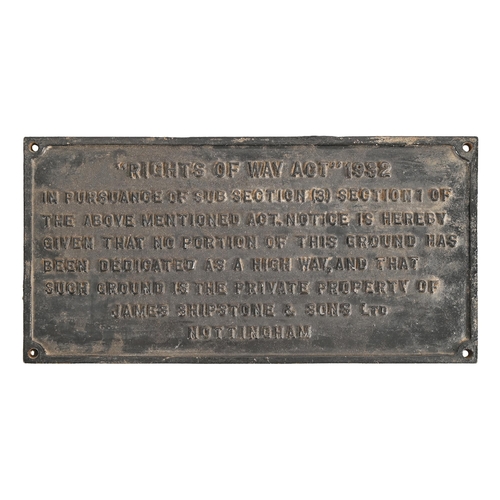 611 - A cast iron notice - 