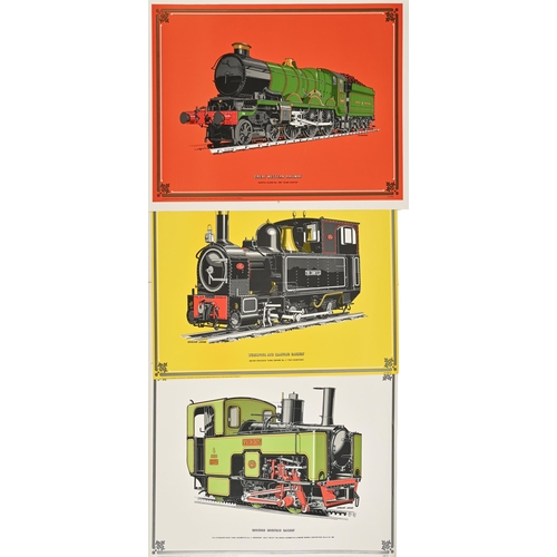 646 - Transport, Railwayana. Approx. 700 lithographic posters of steam engines, locomotives and trains, Br... 