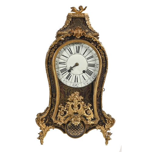 677 - A Louis XV eight-day ormolu mounted Boulle bracket clock, the dial with white enamel centre and nume... 