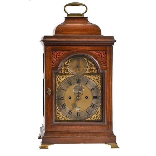 678 - A George III walnut eight-day bracket clock, Francis Dorrell, London, the breakarched brass dial wit... 