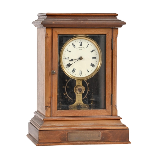 680 - A mahogany electric timepiece, Eureka Clock Co Ltd, London, early 20th c, No 7708, with primrose ena... 