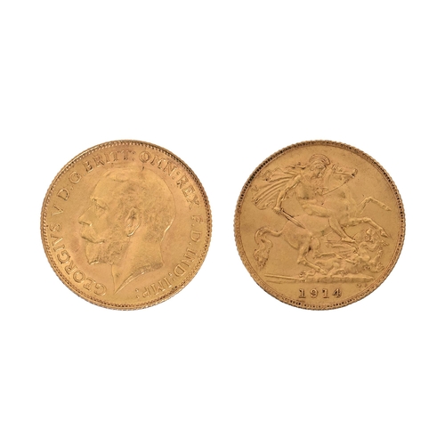 71 - Gold coin. Half sovereign 1914