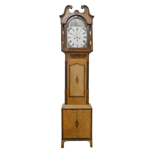 714 - A Victorian oak, mahogany and inlaid eight-day longcase clock, J Thomas, Doncaster, the 13 inch brea... 