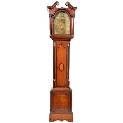 716 - A George III oak eight-day longcase clock, Rowbotham, Leicester, dated 1795, the 11 inch breakarched... 